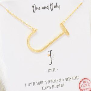 Sideways Initial " J "One and Only Necklaces - GD